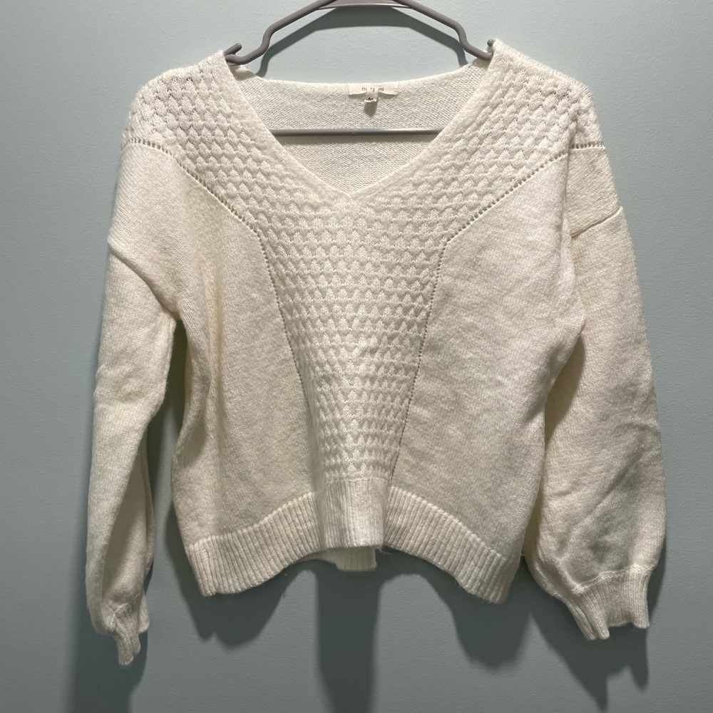 Maurices White Cropped Sweater - Size M